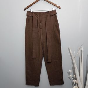WILFRED X ARITZIA Wool blend high waisted tie front straight leg crop pants